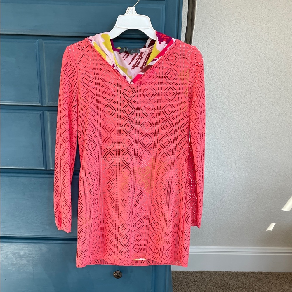 Title Nine Pink Crochet Cover-Up